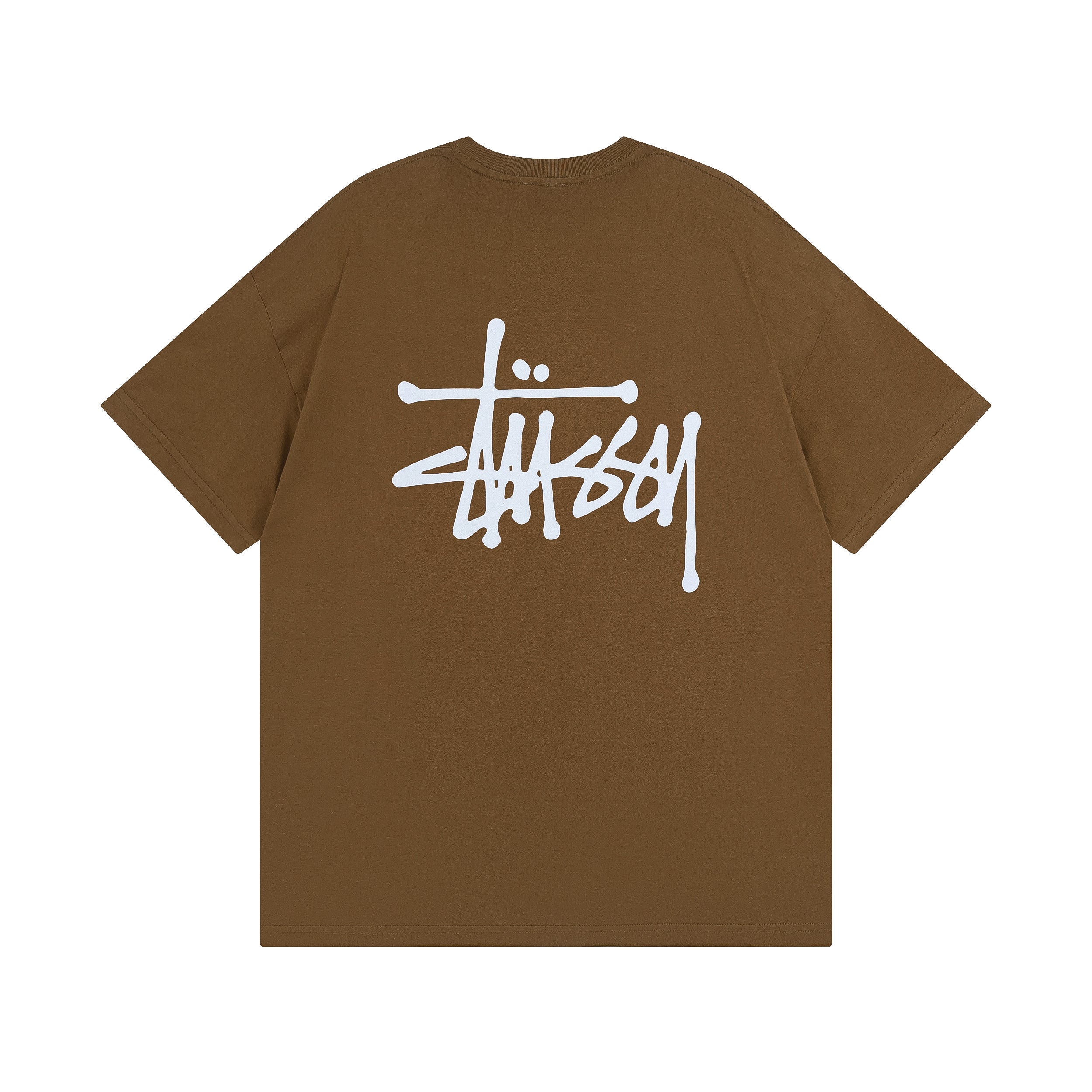 Stüssy classic logo Tee - Brown\White