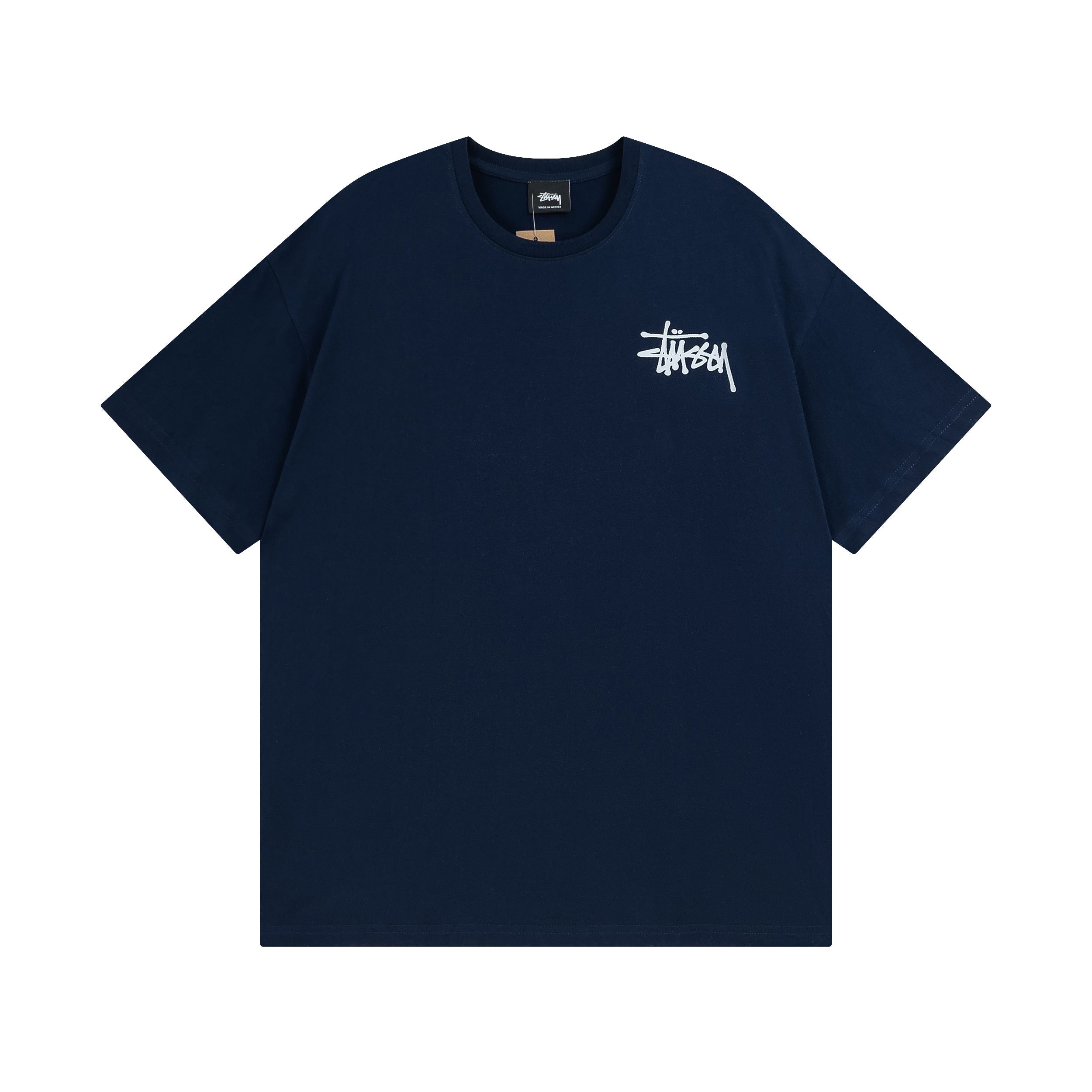 Stüssy classic logo Tee - Navy\White