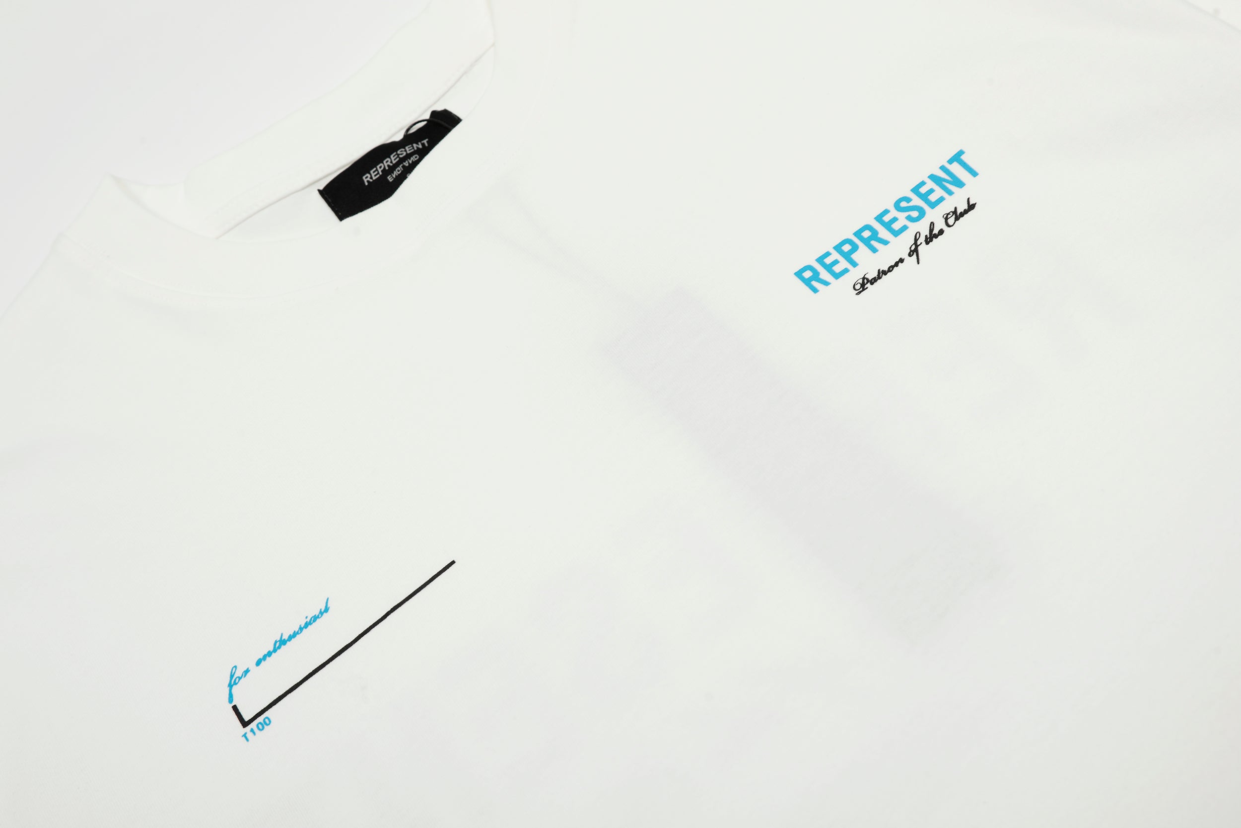 Represent Patron T Shirt - White/Blue