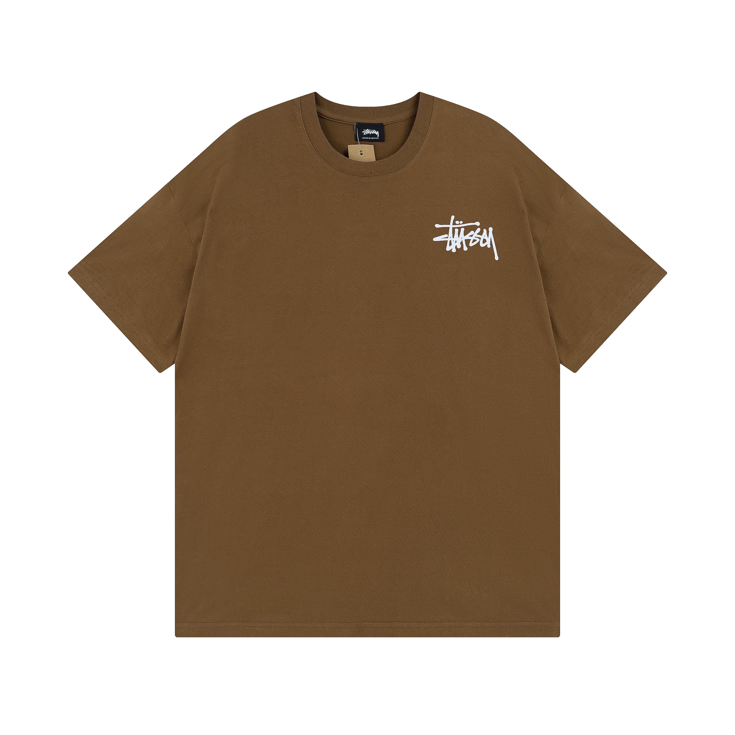Stüssy classic logo Tee - Brown\White