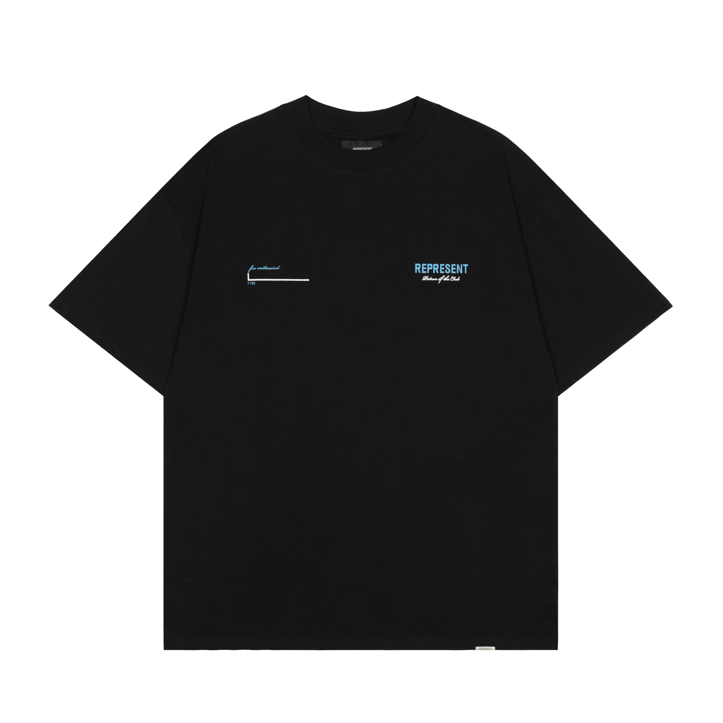 Represent Patron T Shirt - Black\Blue