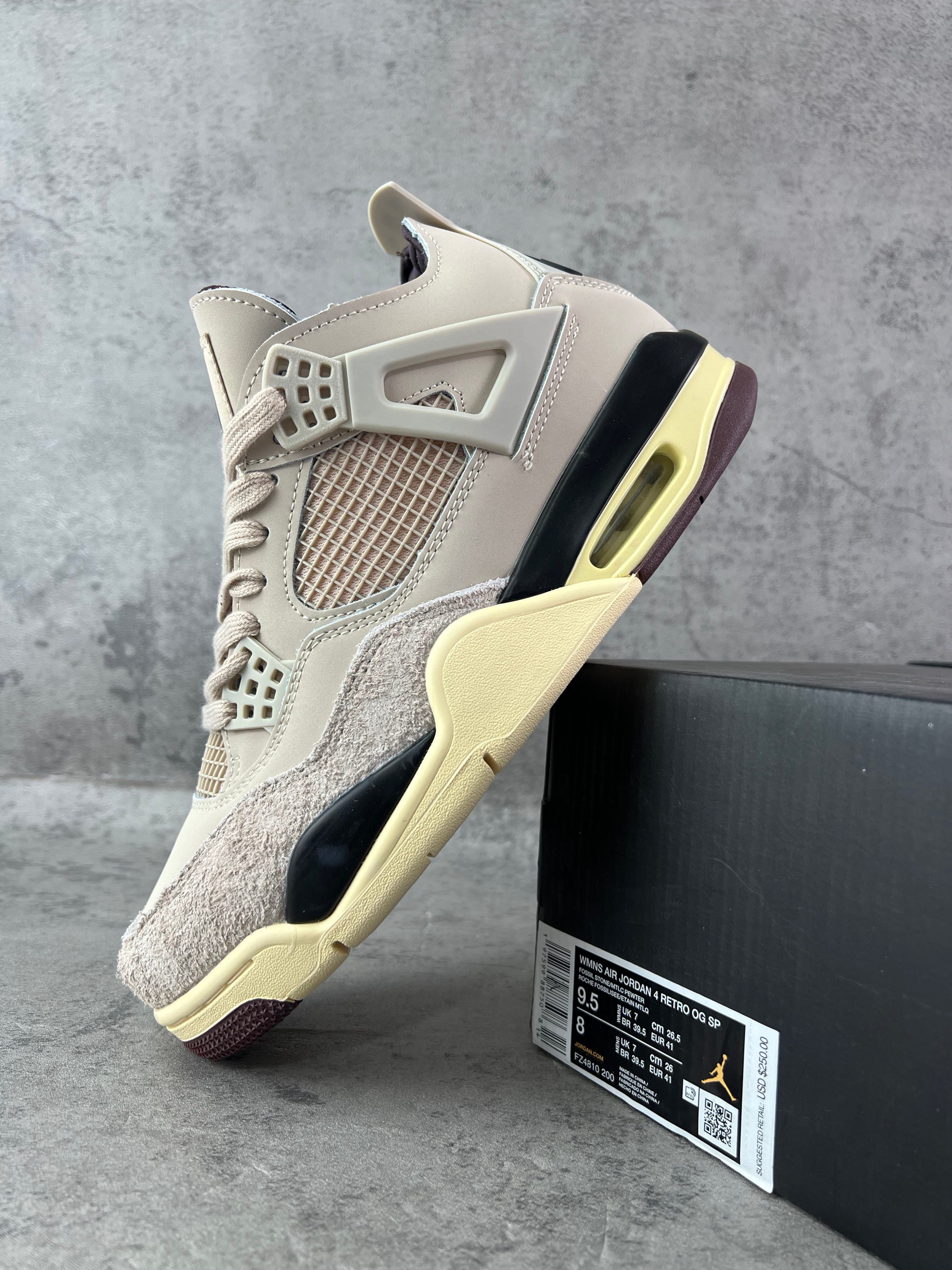 Air Jordan 4 X Maniére - Fossil Stone
