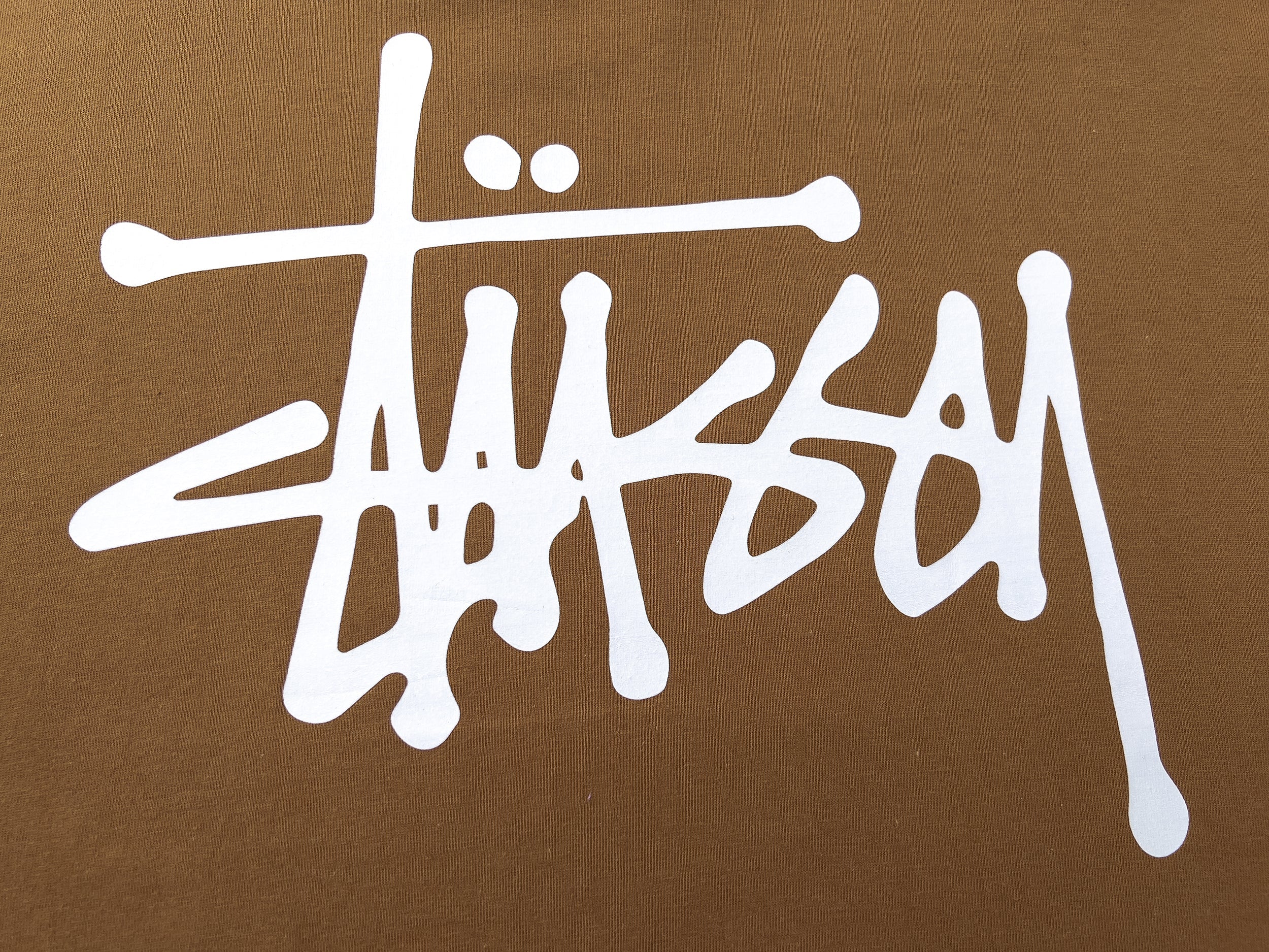 Stüssy classic logo Tee - Brown\White