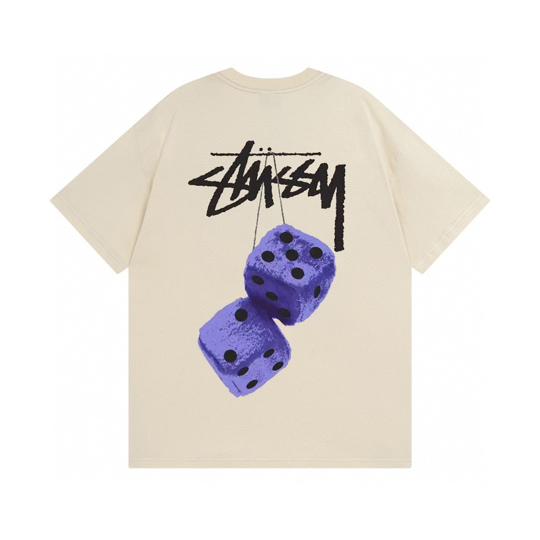 Stüssy Dice T Shirt - Natural/Purple