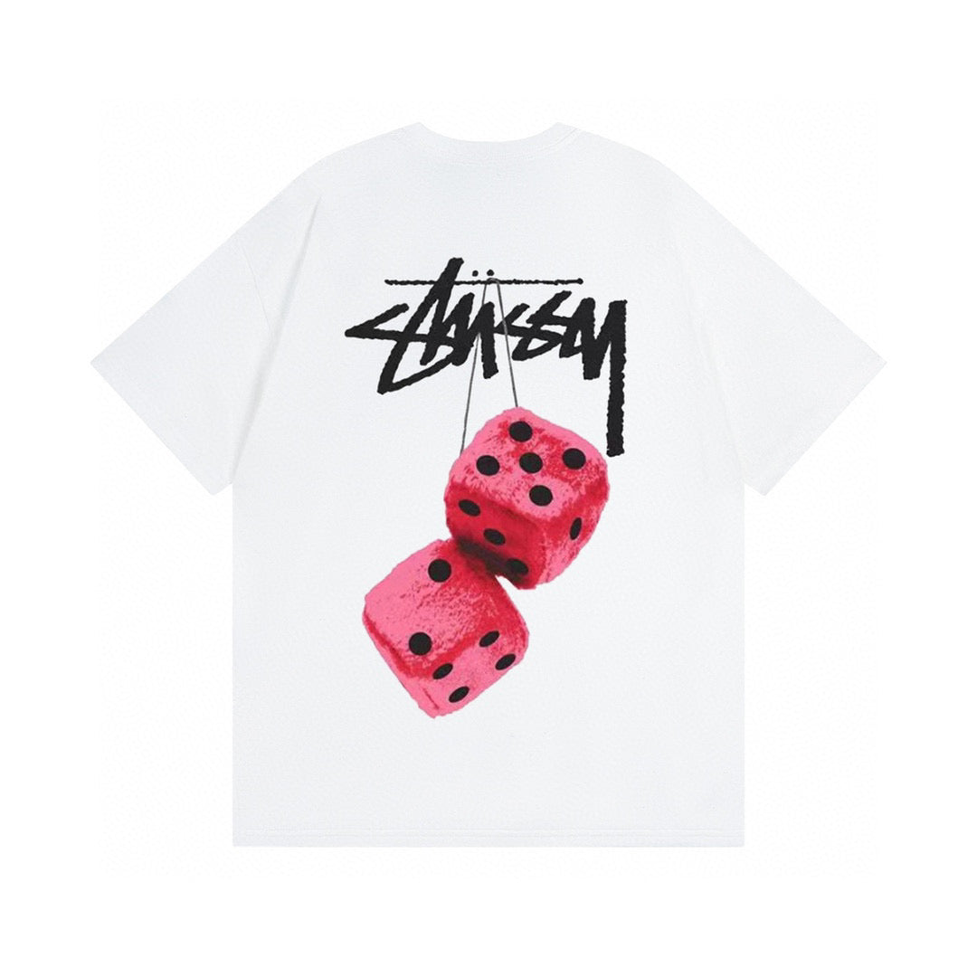 Stüssy Dice T Shirt - White/Red