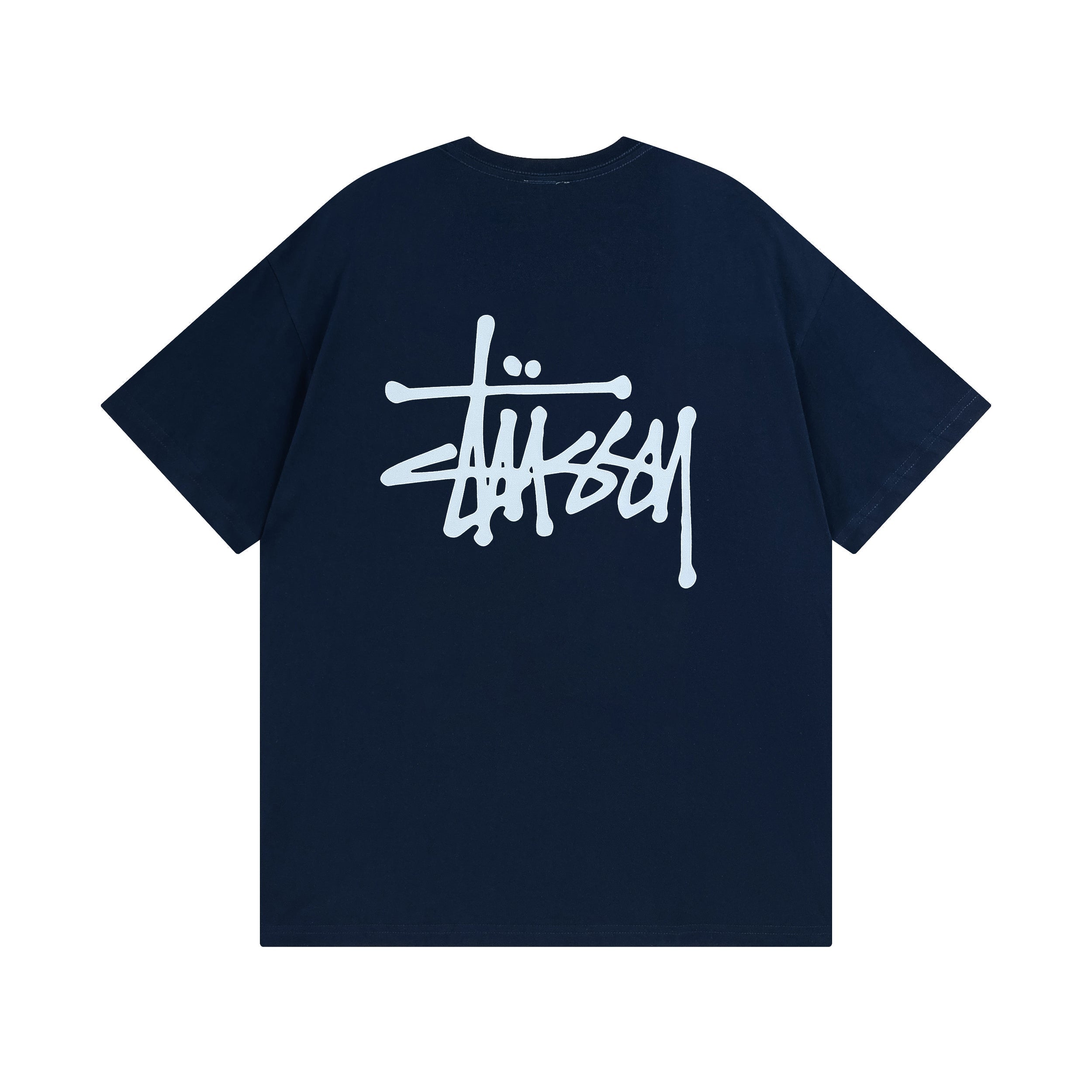 Stüssy classic logo Tee - Navy\White