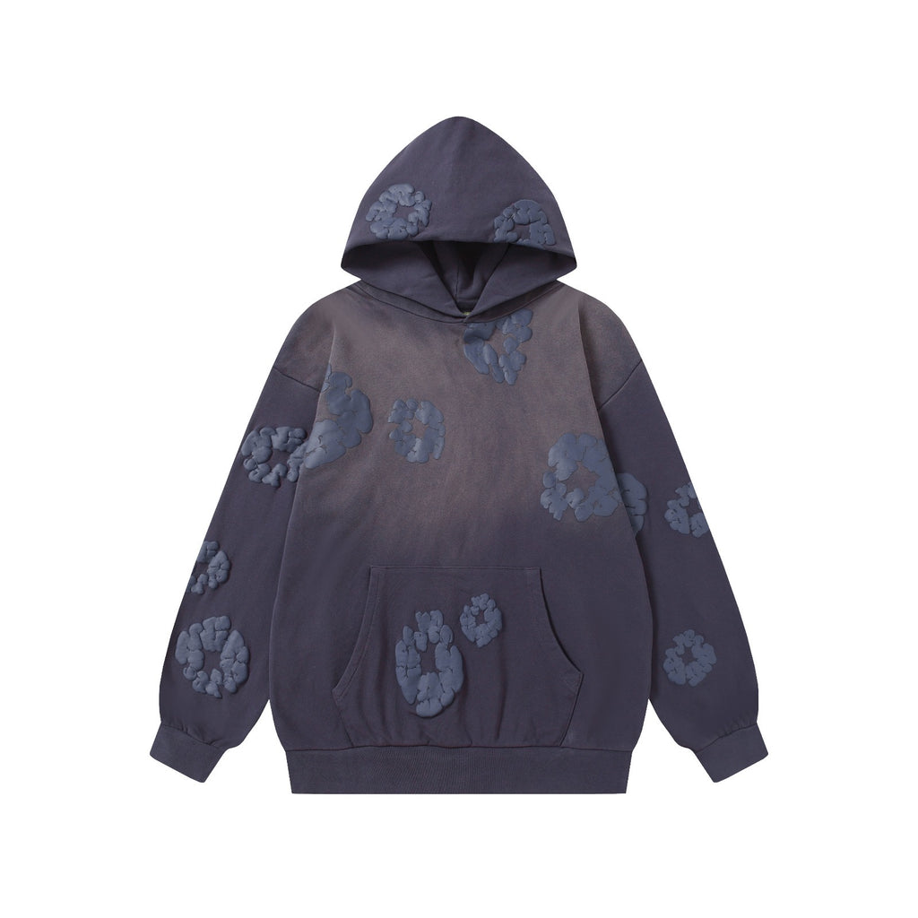 Denim trs faded hoodie - כחול