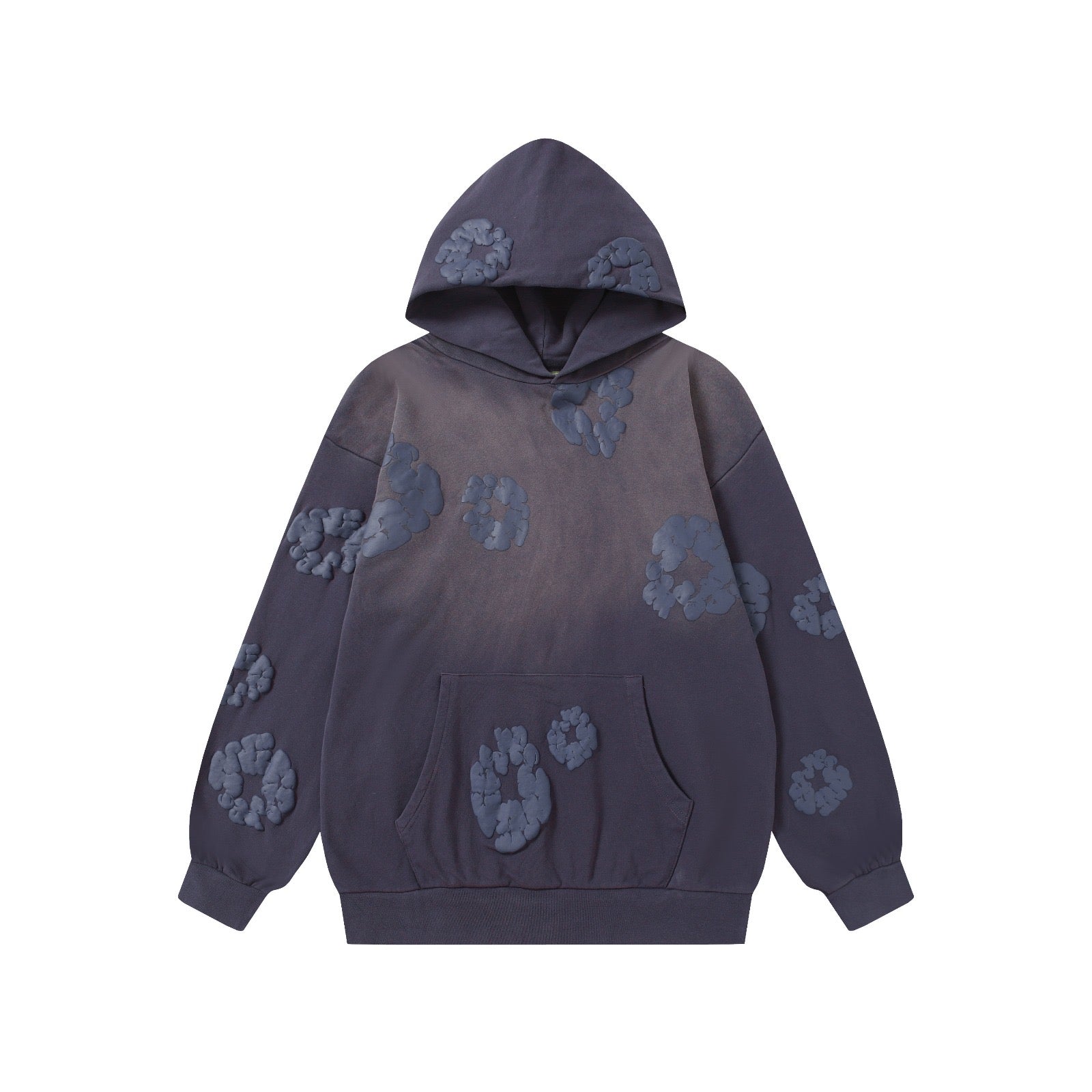 Denim trs faded hoodie - כחול