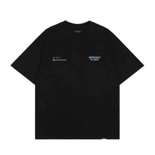 Represent Patron T Shirt - Black\Blue