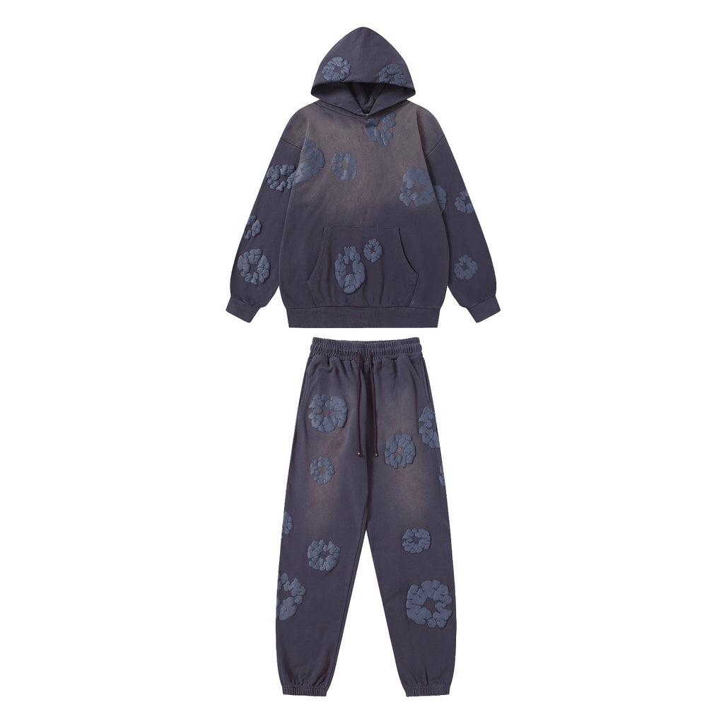 Denim trs faded Tracksuit - כחול