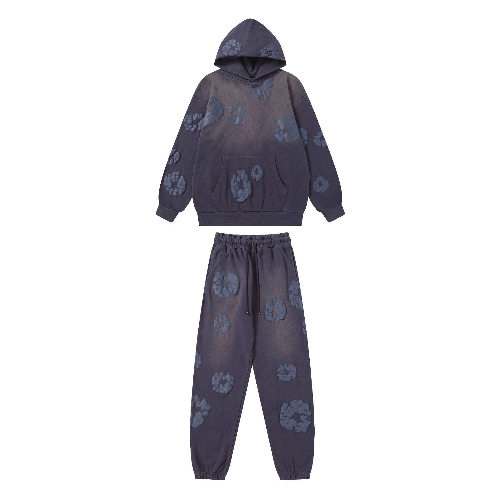 Denim trs faded Tracksuit - כחול