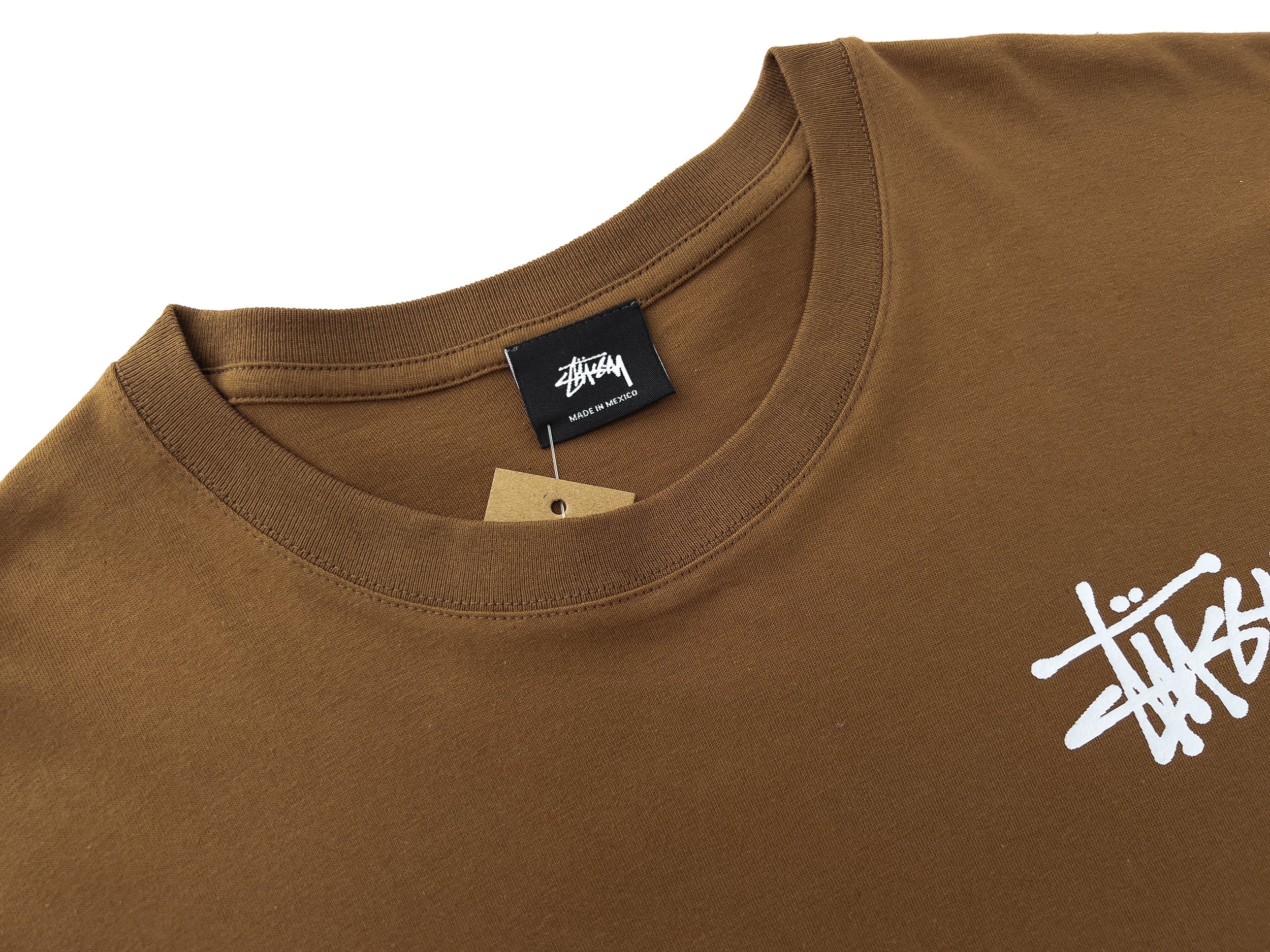 Stüssy classic logo Tee - Charocal\White