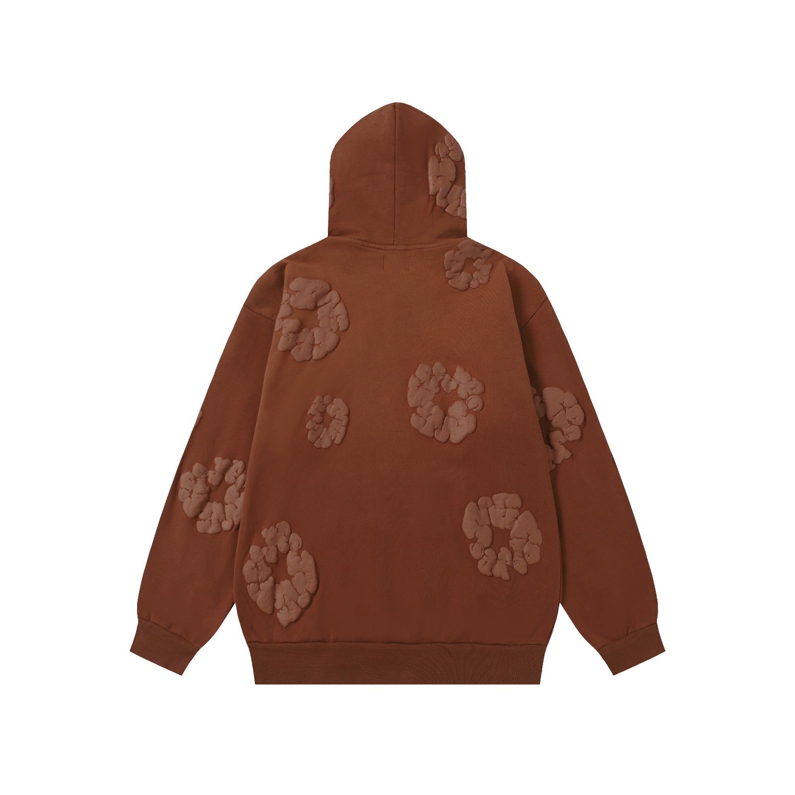 Denim trs faded hoodie - חום
