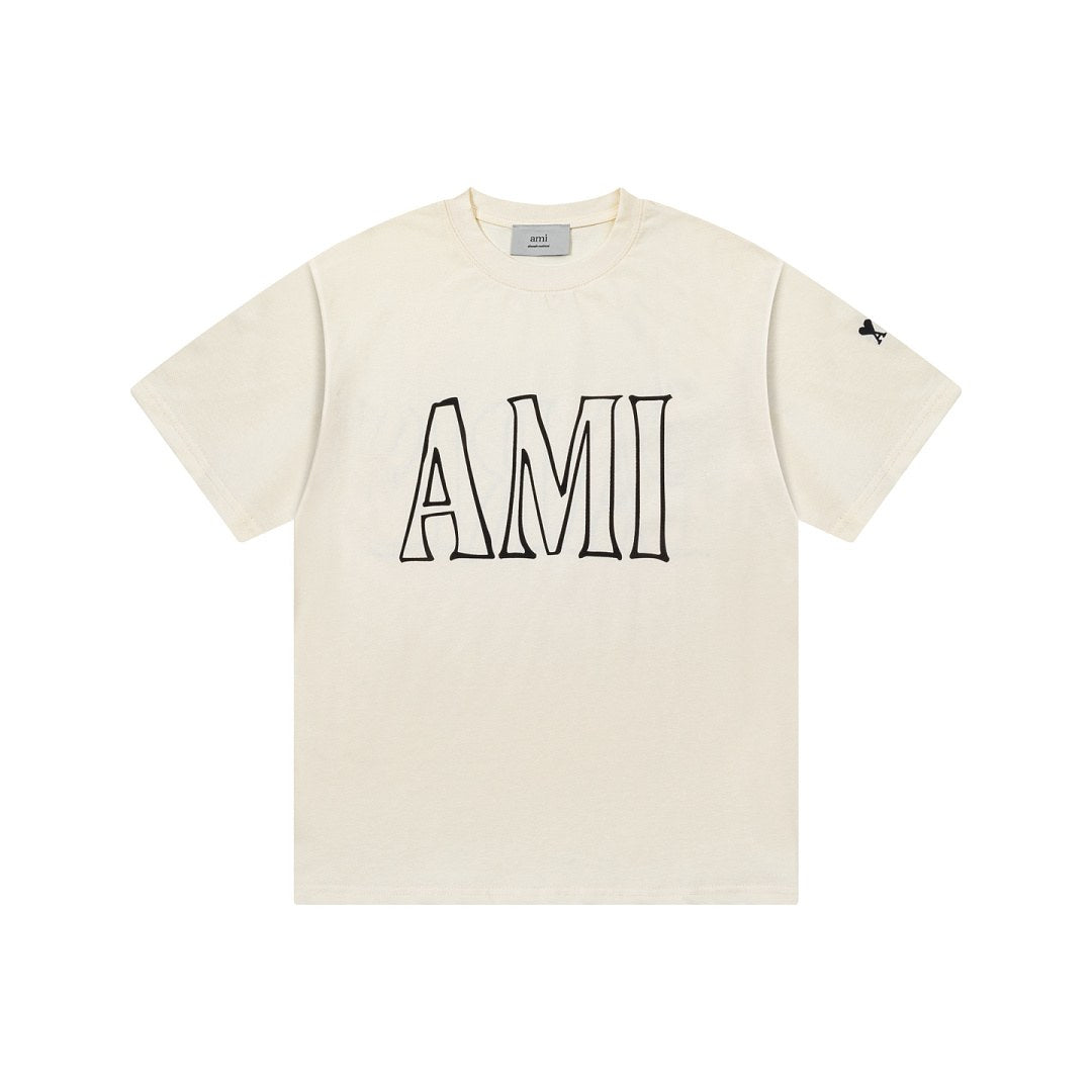 Ami Paris Outline Logo Tee