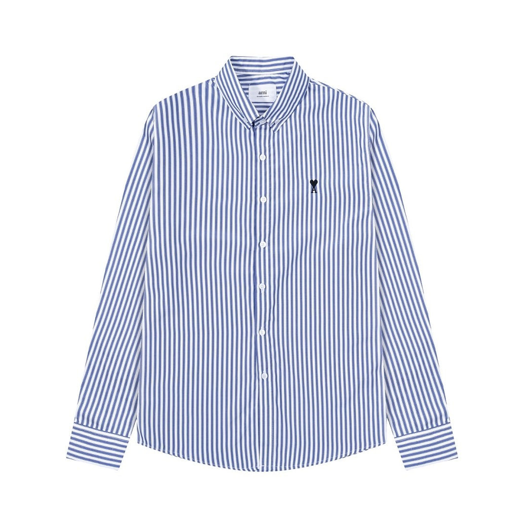 Ami Paris Striped Heart Shirt