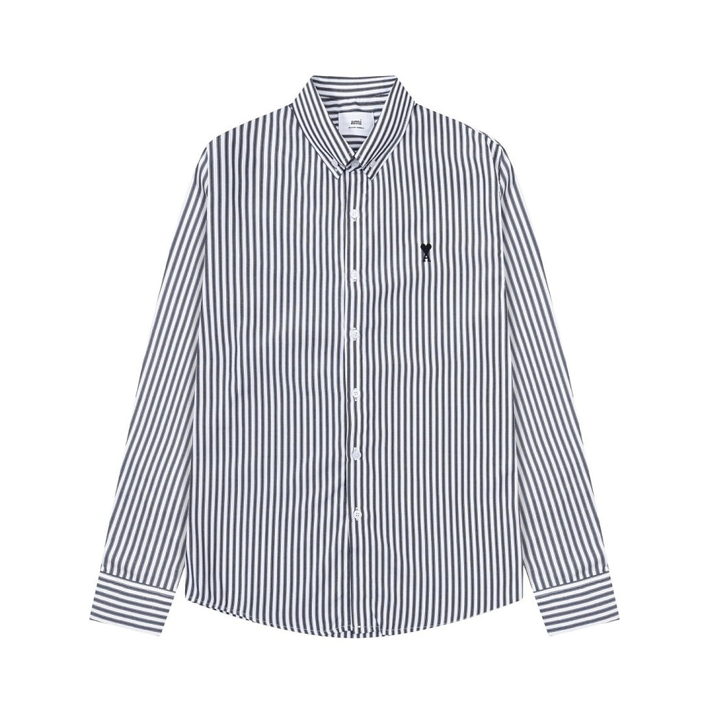 Ami Paris Striped Heart Shirt