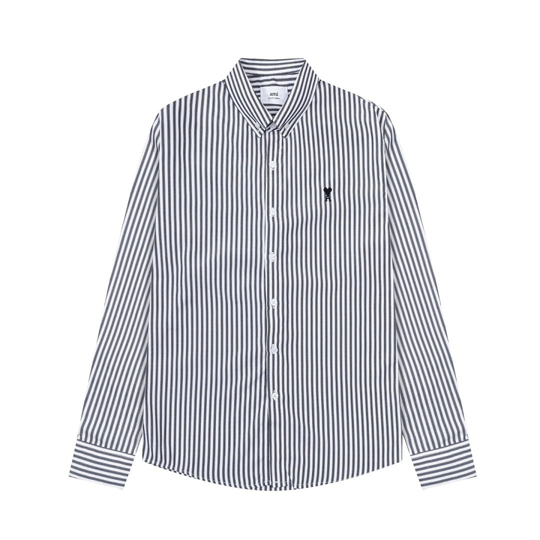 Ami Paris Striped Heart Shirt