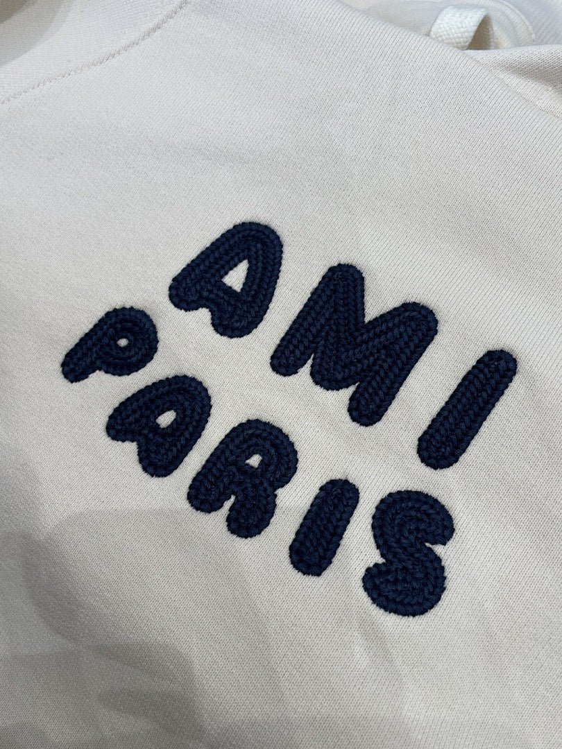 Ami Paris Flock Logo Hoodie