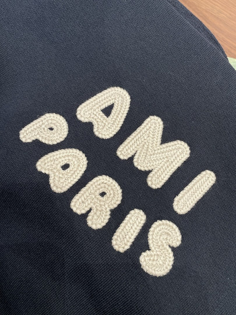 Ami Paris Flock Logo Hoodie
