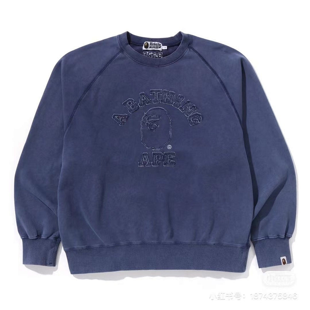 BAPE Embossed College Crewneck Sweatshirt