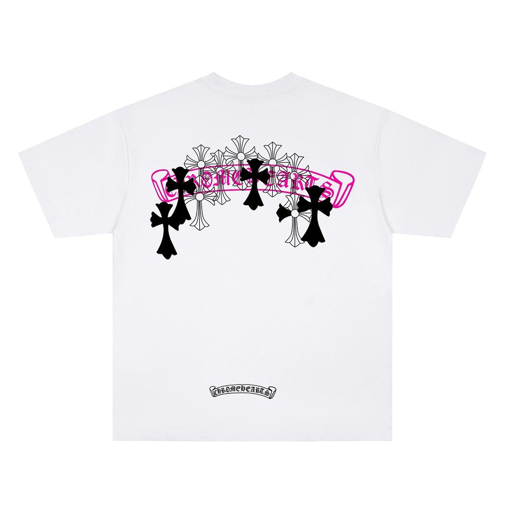 Chrome Hearts Pink Script Cross Tee