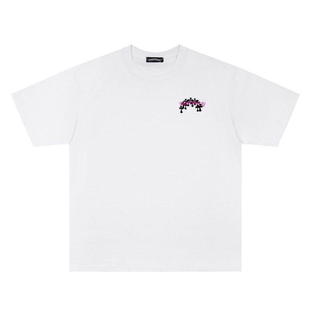 Chrome Hearts Pink Script Cross Tee