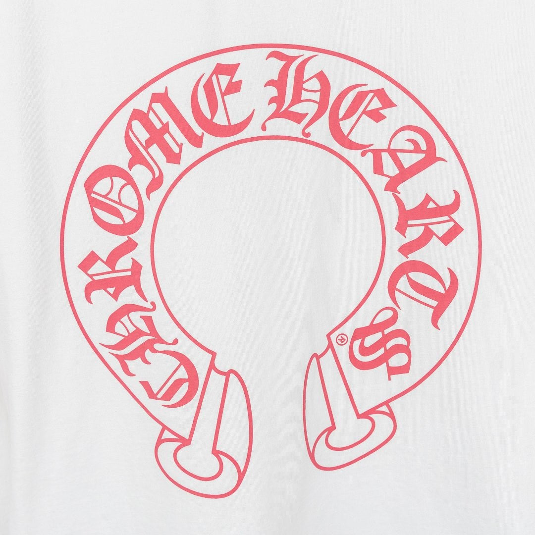 Chrome Hearts Red Horseshoe Long Sleeve Tee