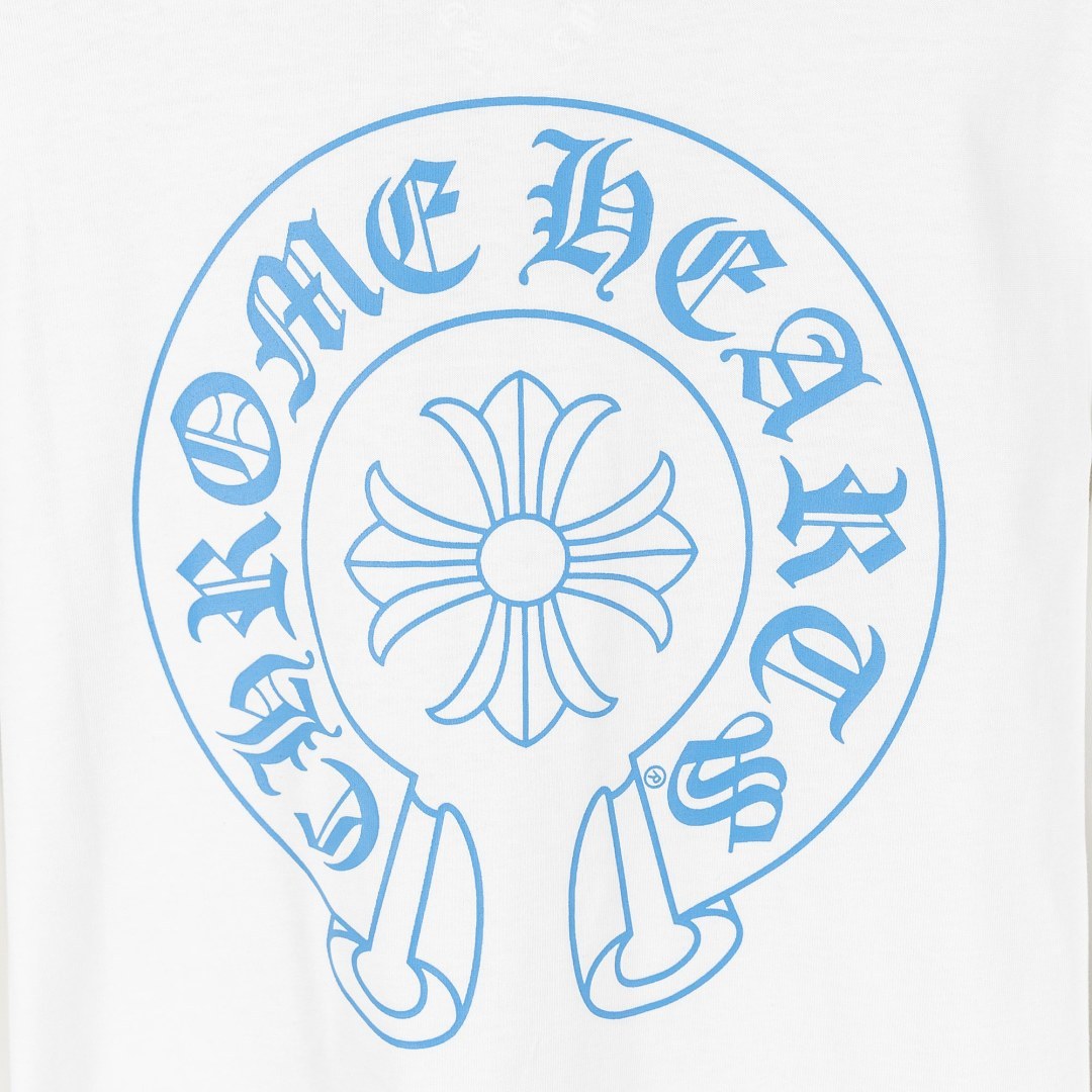 Chrome Hearts Blue Horseshoe Long Sleeve Tee