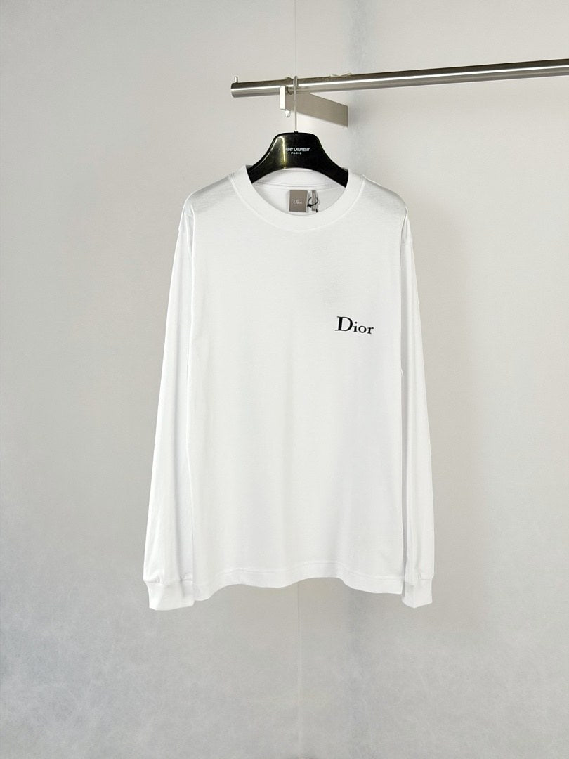 Dior Embroidered Logo Long Sleeve Tee