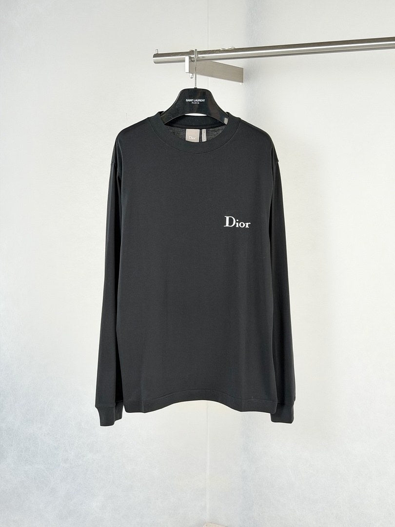 Dior Embroidered Logo Long Sleeve Tee
