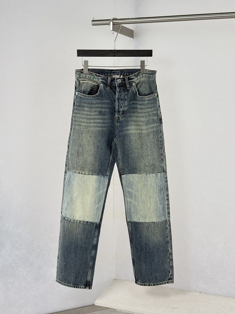 Dior Knee Patch Wide Leg Jeans