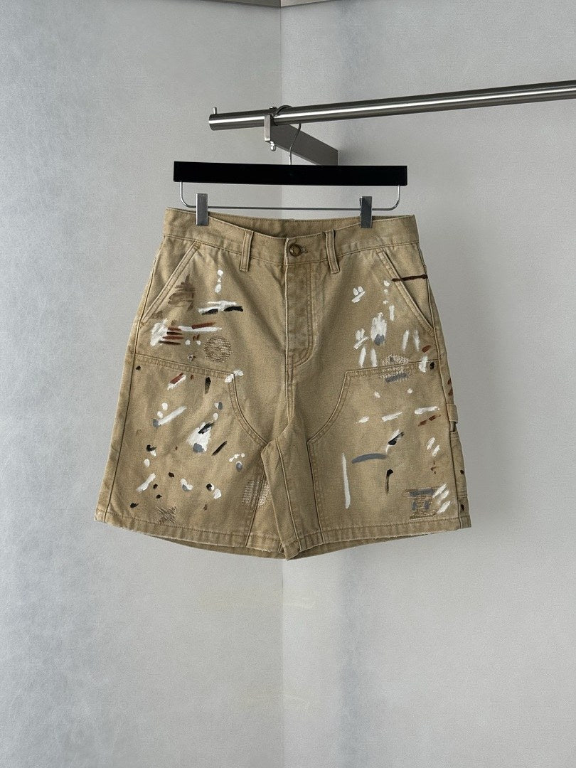 Louis Vuitton Paint Splatter Carpenter Shorts