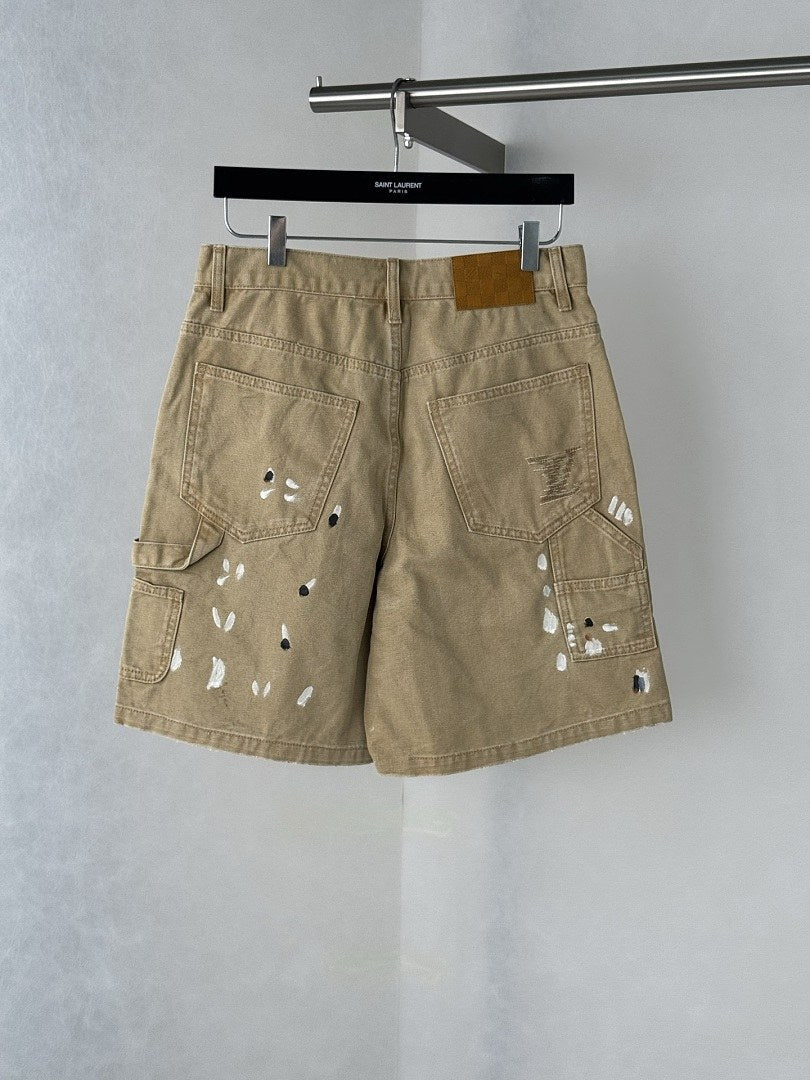 Louis Vuitton Paint Splatter Carpenter Shorts