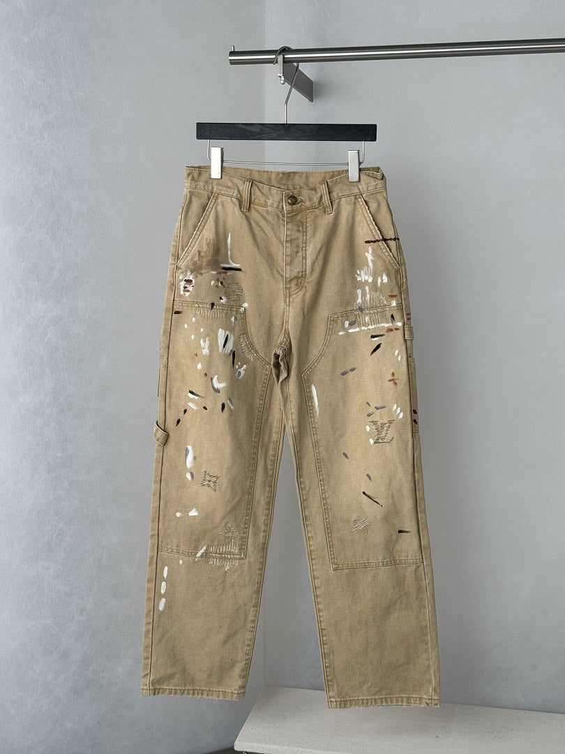 Louis Vuitton Paint Splatter Carpenter Pants