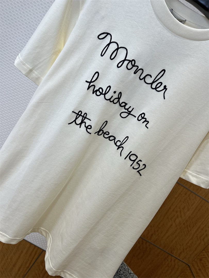 Moncler Embroidered Script Tee