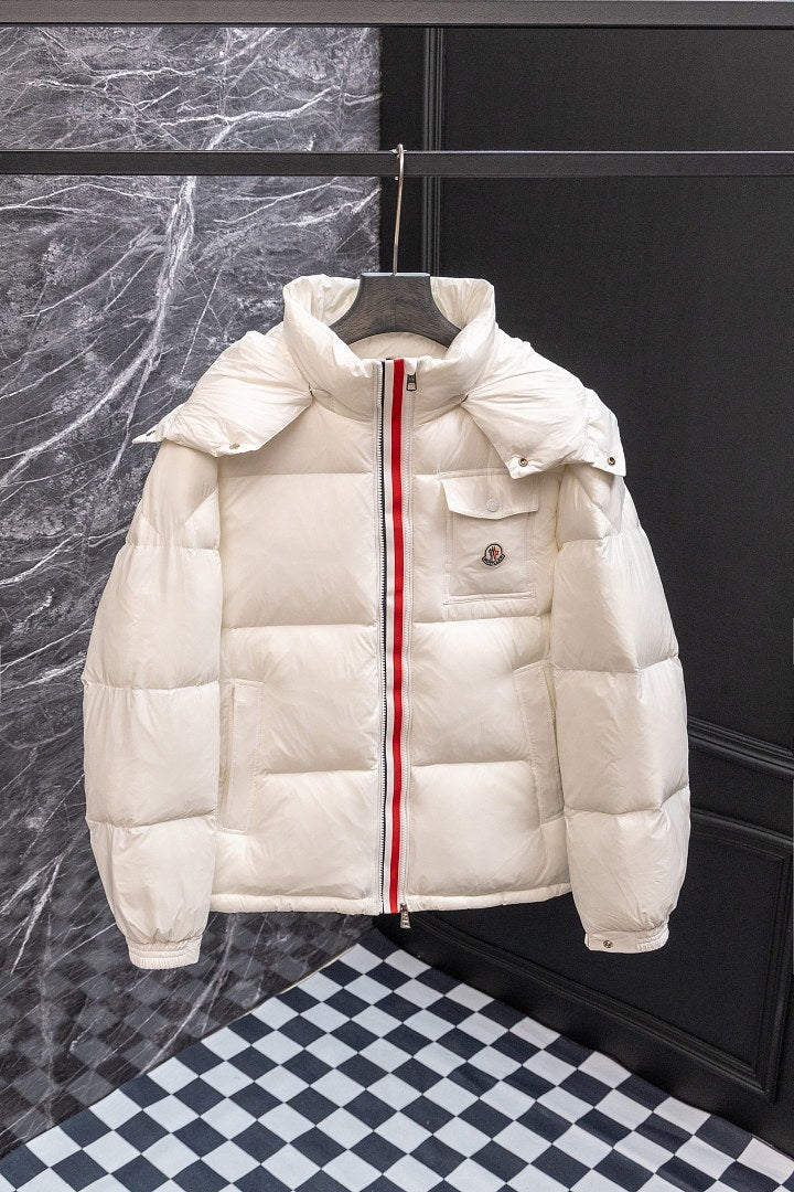 Moncler Tricolor Zip Hooded Down Jacket