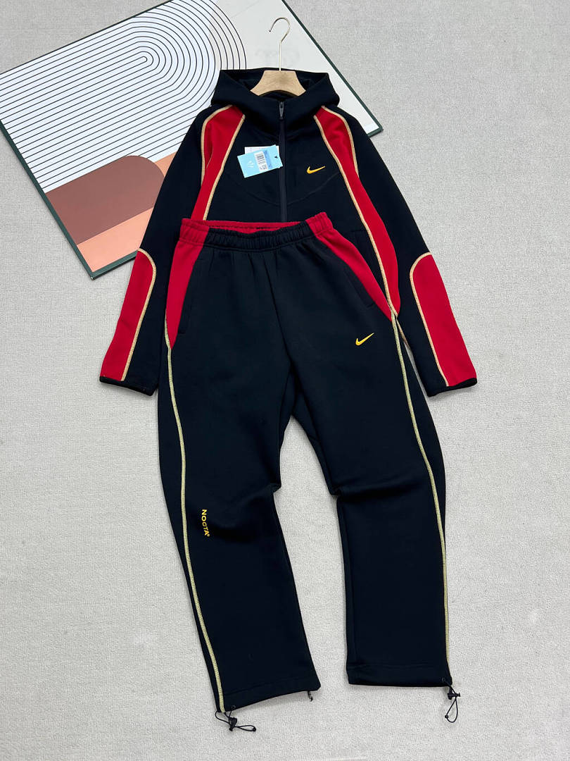 Nike NOCTA Zip Hoodie Set - Black/Red