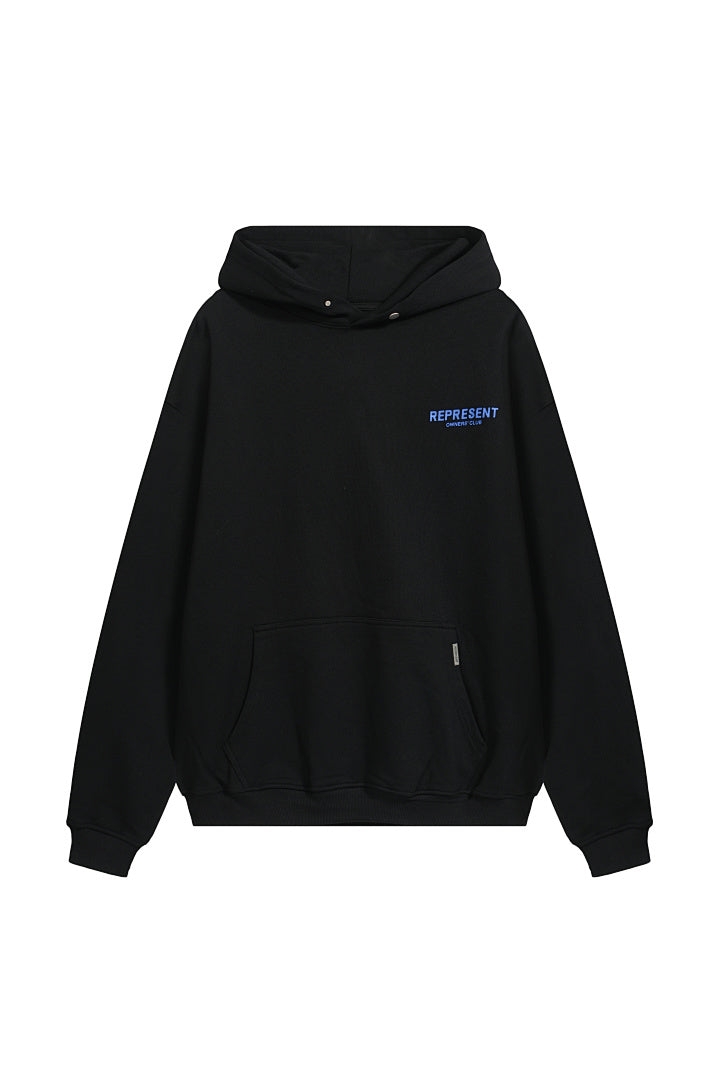Represent Hoodie AB010 Black Blue Logo - back