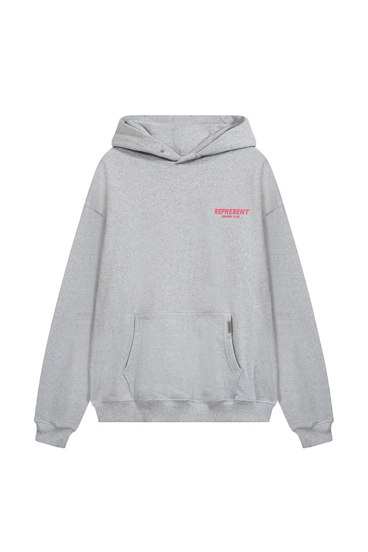 Represent Hoodie AB010 Light Grey Pink Logo - back