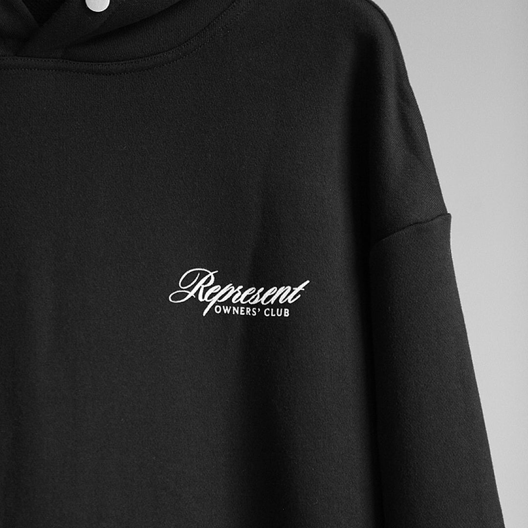 Represent Hoodie Owners Club Script Black - front